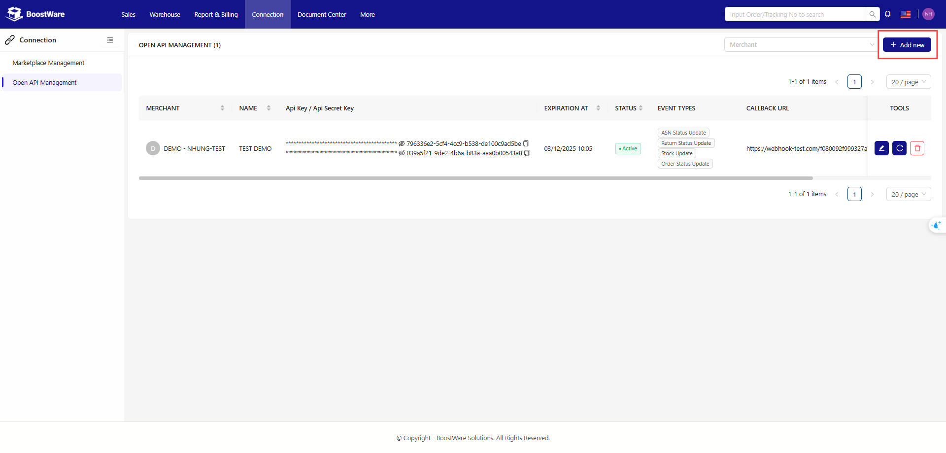 BoostWare API Management screenshot 1
