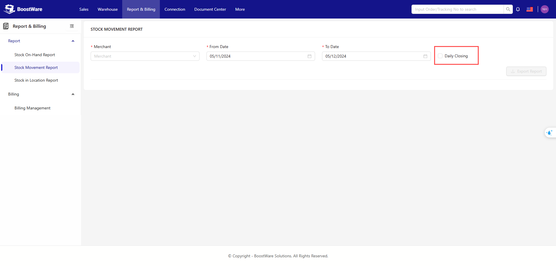 Stock Movement Report screenshot 3
