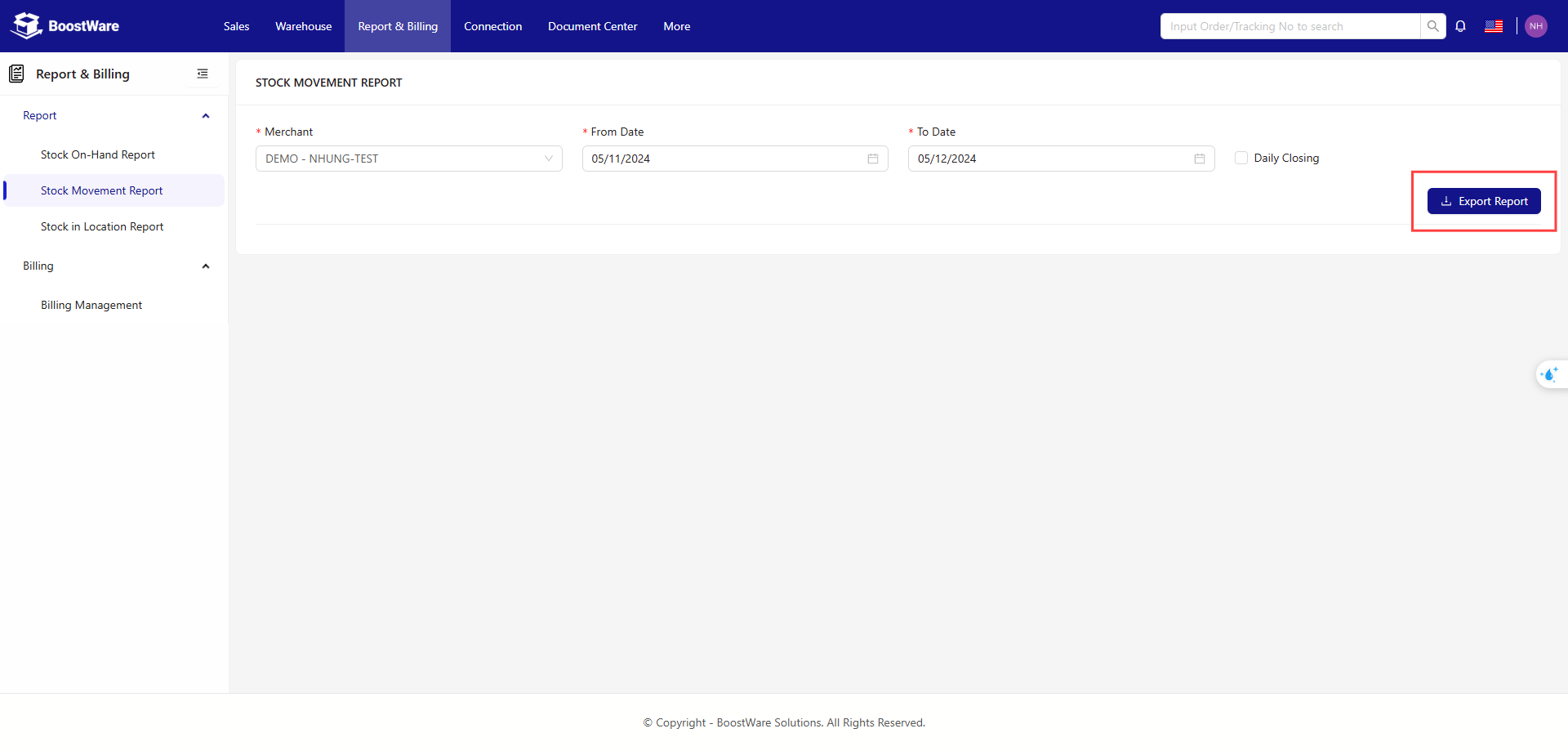 Stock Movement Report screenshot 4