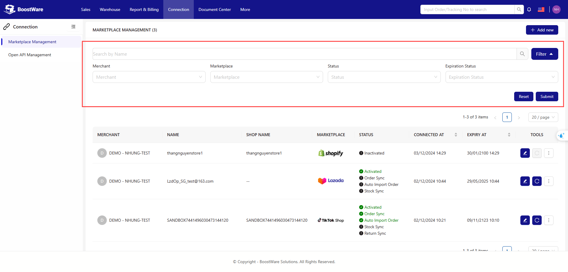 Marketplace Management screenshot 2